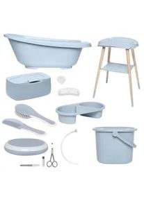 bébé-jou Bebe Jou Babybadeset , Blau, Hellblau , Kunststoff , 8-teilig , 79.5x40x46 cm , Pflegen, Baden, Babybadewannen