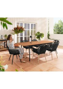 Tchibo - Schalenstuhl mit Textilgeflecht - 60x61x84cm - anthrazit - Eukalyptusholz / Stahl / Polypropylen