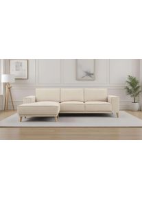 Otto Home Ecksofa &raquo;Oland Skandi, weicher Chenille-Stoff&laquo; L-Form, 280 cm, Wellenunterfederung, Skandi-Design, Massivholzf&uuml;&szlig;e, Gr&ouml;&szlig;e B/H/T: 280 cm x...