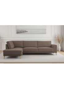 Otto Home Ecksofa &raquo;Oland Skandi, weicher Chenille-Stoff&laquo; L-Form, 289 cm, Wellenunterfederung, Skandi-Design, Massivholzf&uuml;&szlig;e, Gr&ouml;&szlig;e B/H/T: 289 cm x...