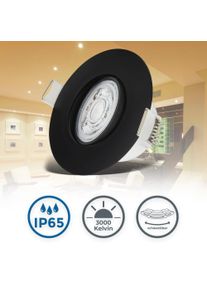 B.K.LICHT LED Einbauleuchte »6er Set Bad Deckenspots in schwarz, Größe Ø 9 cm Höhe: 4,2 cm