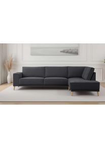 Otto Home Ecksofa &raquo;Oland Skandi, weicher Chenille-Stoff&laquo; L-Form, 289 cm, Wellenunterfederung, Skandi-Design, Massivholzf&uuml;&szlig;e, Gr&ouml;&szlig;e B/H/T: 289 cm x...