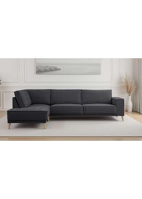 Otto Home Ecksofa &raquo;Oland Skandi, weicher Chenille-Stoff&laquo; L-Form, 289 cm, Wellenunterfederung, Skandi-Design, Massivholzf&uuml;&szlig;e, Gr&ouml;&szlig;e B/H/T: 289 cm x...