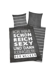 Herding Wendebettwäsche »Sprüche in schwarz, Größe B/L: 90 cm x 70 cm