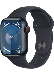 Apple Smartwatch »Watch Series 9 Aluminium« (4,1 cm / 1,61 ′′) Watch OS 10;EKG;Blutsauerstoff App;Herzfrequenz in schwarz, Größe S/M