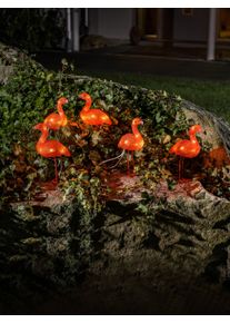 Konstsmide Weihnachtsfigur LED Acryl Flamingos in orange, Größe B/H/T: 12,5 cm