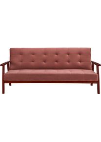 Salesfever Schlafsofa »Skagen 3-Sitzer Sofa« Holzgestell Sofa: Entspannung und Schlaf auf 190cm Breite in rosa, Größe B/H/T: 190 cm x 81 cm x 85 cm