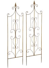 Locker Gartenstecker »Rankhilfe mit Ornamenten Naturrost S/2« in braun, Größe 136 cm