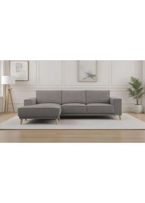 Otto Home Ecksofa &raquo;Oland Skandi, weicher Chenille-Stoff&laquo; L-Form, 280 cm, Wellenunterfederung, Skandi-Design, Massivholzf&uuml;&szlig;e, Gr&ouml;&szlig;e B/H/T: 280 cm x...