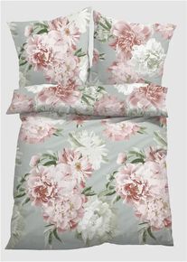 bonprix Lenjerie pat cu print floral, alb, 1x 80/80 cm, 1x 135/200 cm