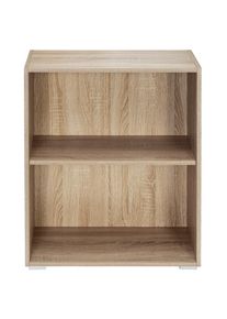 Casaria Librería Vela MDF color roble 77x60x28cm 2 estantes