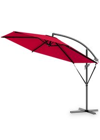 Kingsleeve Sombrila de jardín roja Ø330cm UV50+ inclinable con base