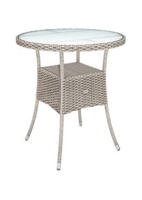 Casaria Polyrotan Balkontafel Crème Ø60cm