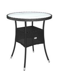 Casaria Polyrotan Balkontafel Zwart Ø60cm