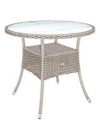 Casaria Polyrattan tafel crème Ø80cm