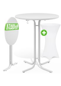Casaria Statafel Wit 110x80cm + statafelhoes Wit Ø80cm