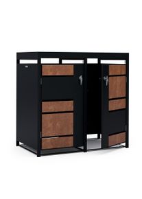 Blumfeldt BinSafe, box na odpadky, 2 odpadkové koše, 240 l, uzamykateľný, pozinkovaná oceľ odolná voči poveternostným vplyvom, výsadbová strecha