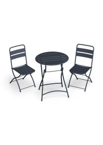 Blumfeldt RetroChic záhradný set, 1 stôl + 2 stoličky, 60 cm, skladacie, potiahnutý, odolný voči poveternostným vplyvom