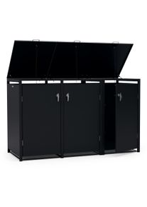 Blumfeldt BinSafe, box na odpadky, 3 odpadkové koše, 240 l, uzamykateľný, pozinkovaná oceľ odolná voči poveternostným vplyvom