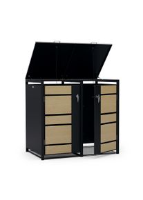 Blumfeldt BinSafe, box na odpadky, 2 odpadkové koše, 240 l, uzamykateľný, pozinkovaná oceľ odolná voči poveternostným vplyvom