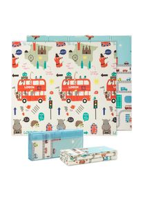 Babify Gyermek játszószőnyeg, 1 cm vastag, összecsukható, csúszásmentes, extra nagy, kétoldalas, vízálló, hordozható, kétoldalas, kisgyermekek és csecsemők számára (180 x 200 x 1,0 cm), többszínű