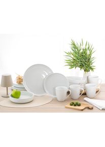 LeGer Home by Lena Gercke, Kombiservice &raquo;Elowen&laquo; Haltbarkeit, Zeitlos, wei&szlig;, Porzellan, 16 Stk., wei&szlig;