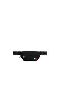 Tommy Jeans, Damen, G&uuml;rteltasche &raquo;TJM ESS DAILY BUMBAG&laquo;, Unisex Minibag, Bauchtasche mit aufgen&auml;hter Logoflagge, schwarz, schwarz, Aus robustem Textil