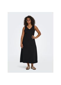 Only CARMAKOMA , Shirtkleid »CARMAY LIFE S/L CALF V-NECK DRESS JRS« Sommerkleid , Black , N-Gr , XL -N-Gr , XL , Ärmelloses Kleid von Only CARMAKOMA
