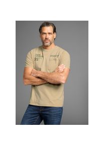 MAN'S WORLD Man's World , T-Shirt, mit Kontrastnähten und funktionaler Brusttasche , hellkhaki , 3XL (64/66) , 3XL (64/66) , T-Shirt aus weichem Single Jersey...