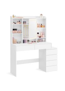 Boxxx Schminktisch, Wei&szlig;, Holzwerkstoff, 6 Schublade(n) Schubladen, rechteckig, Wange, Mehrfarbig, 40x145x117.5 cm, Schlafzimmer, Schminktische