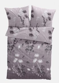 bonprix Pościel w kwiaty, szary, 1x 80/80 cm, 1x 135/200 cm