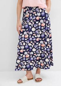 bonprix Długa spódnica z miękkiej mieszanki wiskozy, niebieski, 40/42