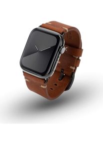 JT Berlin Watchband Alex II Vintage Apple Watch Ultra/42/44/45mm braun - Edelstahl schwarz M (Edelstahl), Uhrenarmband, Braun