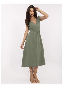 Kaki ny&aacute;ri muszlin ruha