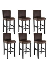 TecTake GmbH tectake Sgabello da bar in pelle sintetica marrone - 406303