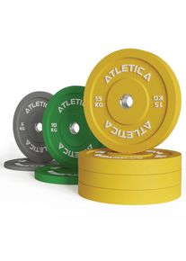 Zestaw kolorowych talerzy obciążeniowych do sztangi | 90 kg