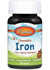 Carlson Labs Eisen für Kinder zum Kauen, 60 Tabletten, Erdbeere