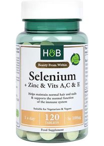 Holland & Barrett Selenium + Zinc & Vits A, C & E, 100 mcg, 120 Tabletten
