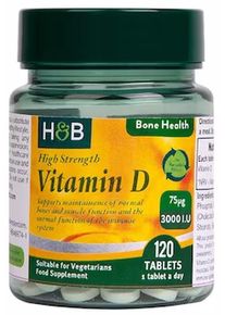 Holland & Barrett High Strength Vitamin D - 3000 IU, 120 Tabletten