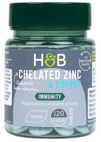 Holland & Barrett Chelated Zinc & Copper, 120 Tabletten