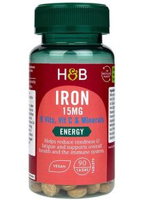 Holland & Barrett Iron - 15 mg, B Vits, Vit C & Minerals, 90 Tabletten