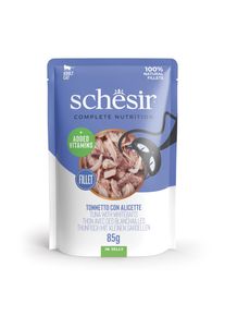 6x85g Thon avec poisson blanc Schesir Complete Nutrition en gel&eacute;e nourriture humide pour chats