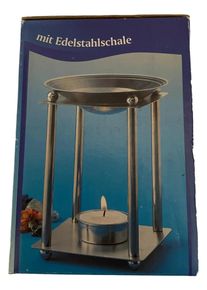 OVIBELL Duftlampe Edelstahl Quadrat Modern Silber 13cm Aromalampe