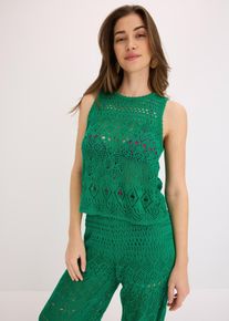 bonprix Femei Tip tricotat cu model cu găurele, verde, 48/50