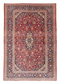 Kashan Tappeto 140 x 220 Rosso (Iran) Annodato A Mano