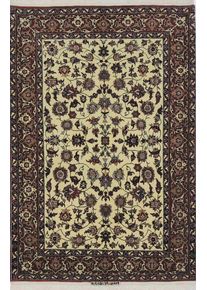 Isfahan Tappeto 90x150 Beige (Iran) Annodato A Mano