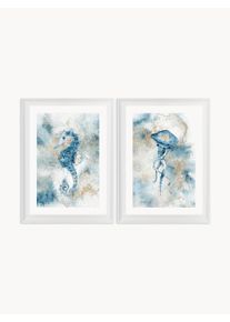 Ars Longa Nástenné dekorácie v rámoch Marine, 2 ks Biela, Modrá, Béžová Š 79 x V 109 cm