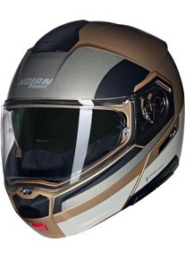Nolan N90-3 Roboto 347, flip up helmet , color: Matt Dark Beige/Light Grey/Black , size: XXL