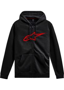 Alpinestars Ageless Zip V3, sweat à capuche zippé , couleur: Noir/Rouge , taille: XXL