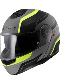 LS2 FF908 Strobe II Monza, flip up helmet , color: Matt Black/Grey/Neon-Yellow , size: 3XL